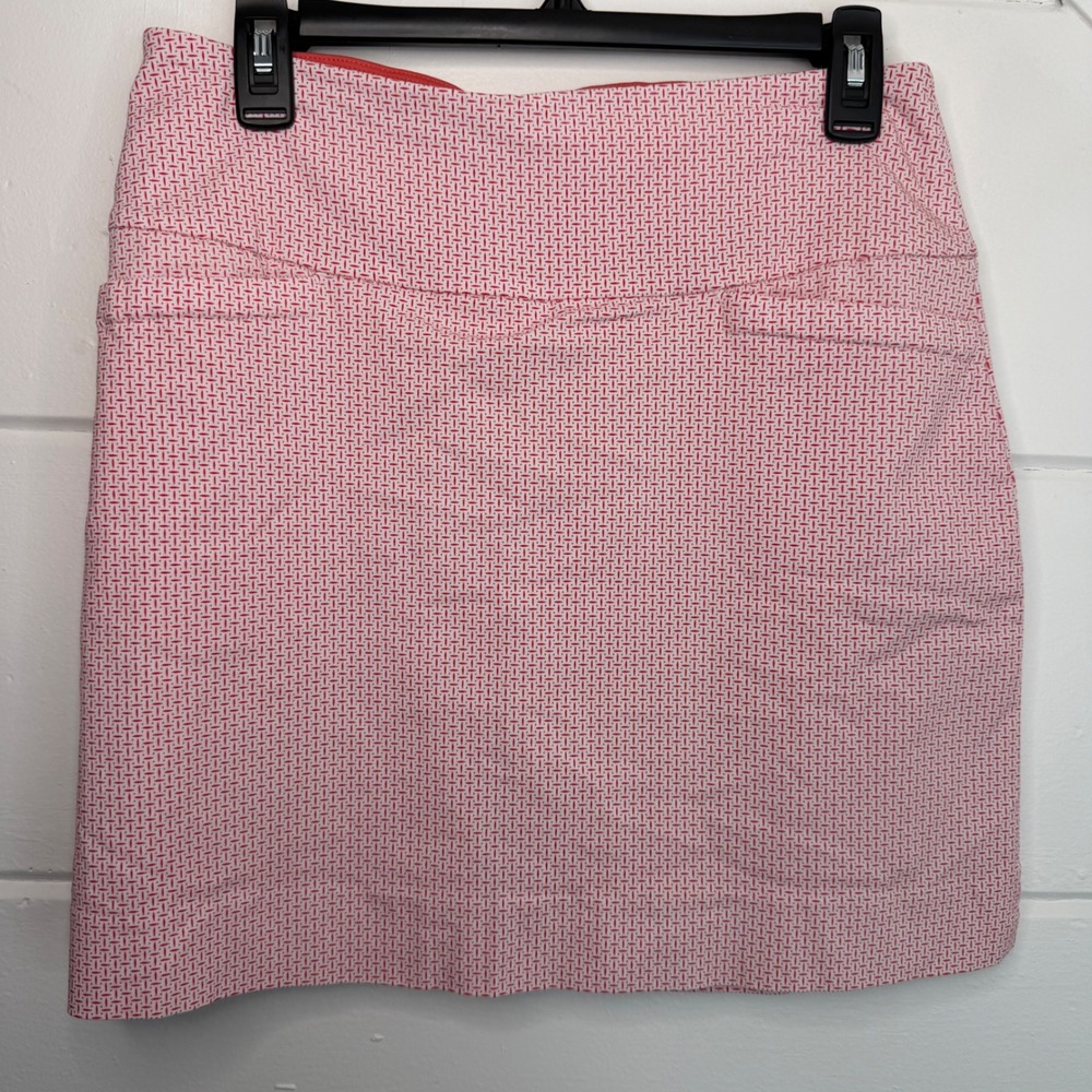 S.C. & Co. Golf Skirt Skort Medium Coral Pink and White